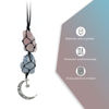 Picture of BOHO GARDEN Hanging Car Charm - Rose Quartz, Blue Calcite - Dangling Moon & Healing Crystal Accessories, Rearview Mirror Decorations - Love, Connection, Self-Worth, Calmness, Communication, Creativity