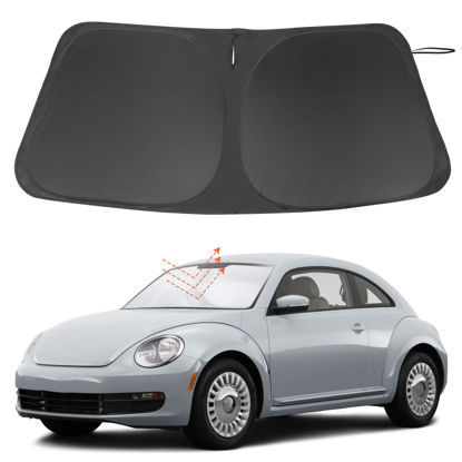 Picture of Windshield Sun Shade Custom Fit for 2012-2019 Volkswagen VW Beetle Accessories Foldable Sunshade Sun Blocker Protect Car from Sun Rays & Heat Damage Keep Car Cooler