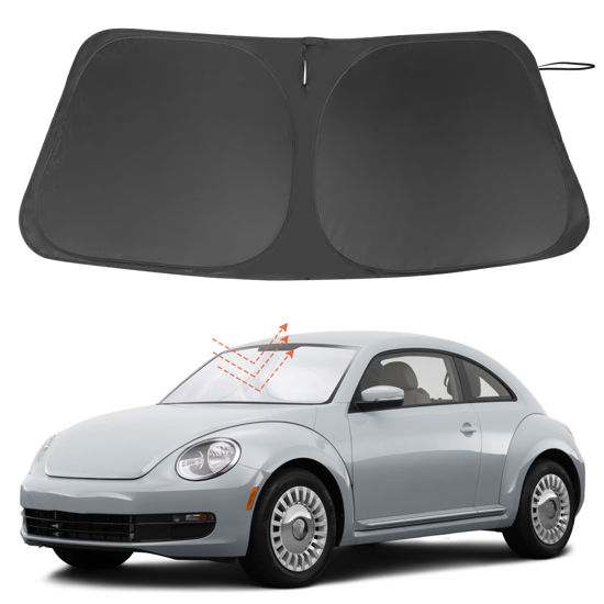 Picture of Windshield Sun Shade Custom Fit for 2012-2019 Volkswagen VW Beetle Accessories Foldable Sunshade Sun Blocker Protect Car from Sun Rays & Heat Damage Keep Car Cooler