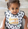Picture of Bumkins Bibs for Girl or Boy, SuperBib Baby and Toddler for 6-24 Months, Essential Must Have for Eating, Feeding, Baby Led Weaning Supplies, Mess Saving Catch Food, Fabric 3-pk Hearts and XOXO