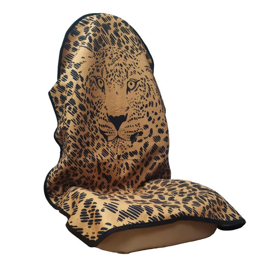 Picture of LoyaGour Car Seat Cover Protector Front Seats,for Gym Workout,Running,Swimming,Beach and Hiking,Waterproof Sweat Towel Bucket Seat Covers for Trucks SUV Jeep (Leopard, 1Pcs)