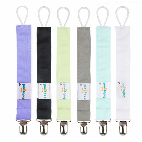 Picture of Babygoal Pacifier Clips, 6 Pack Pacifier Holder for Boys and Girls Fits for Most Pacifier Styles & Baby Toys and Baby Gift 6MP15