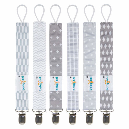 Picture of Babygoal Pacifier Clips, 6 Pack Pacifier Holder for Boys and Girls Fits for Most Pacifier Styles & Baby Toys and Baby Gift 6MP09