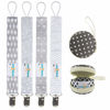 Picture of Babygoal Baby Pacifier Clips with Pacifier Case, 4 Pack Pacifer Holder for Girls and Boys Fits for All Pacifier Styles, Baby Toys and Baby Gift 4MP07-HZ