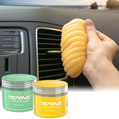 Picture of TICARVE 2Pack Cleaning Gel for Car Putty Car Slime Cleaning Car Putty Detail Car Interior Cleaner Automotive Cleaning Kits Keyboard Cleaner Yellow Green (320g/11.2oz)