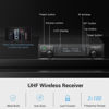 Picture of Phenyx Pro Wireless Microphone System, Dual Mic Set with Handheld/Bodypack/Lapel Mics,Auto Scan, 2x100 UHF Frequencies,328ft Range,Cordless Microphone for Singing, Karaoke, Church(PTU-71-1H1B)