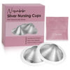 Picture of Nisxabebe The Original Silver Nursing Cups-Nipple Shields for Breastfeeding Newborn-Breast Feeding Essentials Must Haves-Nipple Covers to Protect Nursing Nipples,Trilaminate 999 Silver,Regular Size