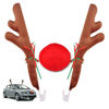 Picture of Angooni Christmas Reindeer Antlers & Nose for Car Auto Decoration, Cute Rudolph Reindeer Jingle Bell Added to Holiday Spirit(Large Size)
