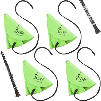 Picture of 4 Pcs Clarinet Swab Cloth Clarinet Cleaner Clarinet Cleaning Cloth Swab for Inside Tube Suitable Clarinet Piccolo Flute Sax Saxophone (Green)