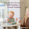 Picture of WeeSprout Baby Led Weaning Bundle, Silicone Suction Bowl, Spoons, Bib & Cup, Develops Self Feeding Skills, Dishwasher Safe (Confetti)