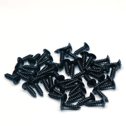 Picture of harpfeas 3MM Electric Guitar Bass Pickguard Screws Pick Guards Scratch Plate Mounting Screws for Fender Strat ST Tele TL Stratocaster Telecaster Gibson LP Les Paul SG Guitar Pack of 50 (Black)