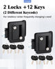 Picture of TrampgiK Engineering Plastic Camper Door Lock, Camper Door Handle Latch Replacement, Fit 3.65" x 2.95" Lock Hole, RV Door Lock for Travel Trailers, Entrance Front Door, Pack of 2 Different Keys
