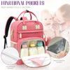 Picture of Tuwubi Diaper Bag Backpack,Baby Essentials Travel Tote Bag, Multi function Waterproof Backpacks,Travel Essentials with Stroller Straps & Pacifier Case - Pink