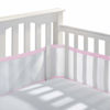 Picture of BreathableBaby Breathable Mesh Liner for Full-Size Cribs, Classic 3mm Mesh, Rose Seersucker (Size 4FS Covers 3 or 4 Sides)
