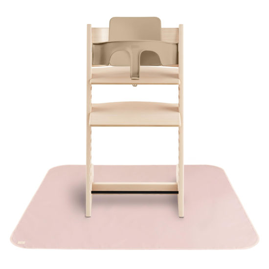 Picture of mushie Baby Splat Mat 42.5x42.5 Inch (Blush)| Water Resistant for Under High Chair and Infant Play