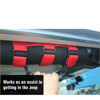 Picture of moveland Grab Handles Compatible with Jeep Wrangler Roll Bars (2 Pack), Easy-to-Fit 3 Straps Design for 1955-2023 Models (RED)