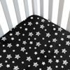 Picture of Baby Crib Sheets, Crib Sheets for Boys Girls, Baby Crib Fitted Sheet Snug Fit for Crib Mattress, Silky Soft Microfiber 52'' x 28'' Crib Sheet Fits Standard Size Crib, Black Star