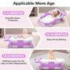 Picture of Alligator Collapsible Baby Bathtub for Newborn with Thermometer & 1 Soft Floating Cushion & Drain Hole, Foldable & Portable Travel Baby Bath Tub for Newborns to Toddlers 0-36 Months Girl, PurpleWhite