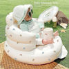 Picture of AirSwim Inflatable Baby Chair, Baby Inflatable Seat for Babies 3 Months and Up Summer Inflatable Baby Seat for Sitting Up, Blow Up Baby Floor Seat with Built in Air Pump, Rainbow