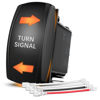 Picture of Nilight Turn Signal Switch Amber 4Pin ON Off ON Rocker Switch Laser Etched SPDT Toggle Switches 12V 20A 24V 10A Jumper Wires for Cars RVs Boats Campers Trailers
