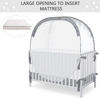 Picture of L RUNNZER Pop Up Baby Crib Tent, Baby Crib Net Canopy to Keep Baby in, Crib Mosquito Net with Viewing Window, Soft Mesh Cover & Pop Up Structure, Gray+stars (R07-gstar)