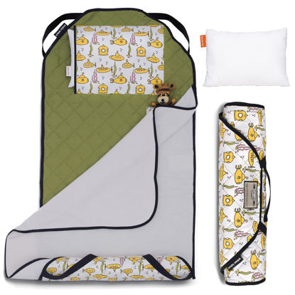 Picture of Urban Infant Tot Cot Kids Nap Mat - Toddler Preschool Daycare Bedding Cover with Blanket and Pillow - Submarines