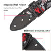 Picture of Skull Guitar Strap, Jacquard Weave Embroidered Guitar Straps, Includes Strap Button & 2 Unique Picks & 2 Strap Locks. For Bass, Electric & Acoustic Guitars. Best Gift for Men & Women Guitarists