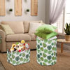 Picture of NTAOHAMPER Round Green Laundry Hamper,Jungle Themed Nursery Decor,Tropical Baby Basket,Monstera Room Decor,Waterproof Kids Toys Storage Bin,Safari Gift Basket(Leaf)