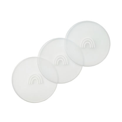 Picture of Hippypotamus Lids for Toddler Plates - Fits Silicone Baby Plates 7.75 in. Diameter - BPA Free - Set of 3 (Clear Lids)