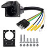 Picture of Nilight 4-Way Flat to 7-Way Round RV Blade Trailer Adapter Reverse Plug with mounting Bracket