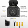 Picture of Nilight 4-Way Flat to 7-Way Round RV Blade Trailer Adapter Reverse Plug with mounting Bracket