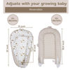 Picture of Aila+Aiden Baby Nest, Baby Lounger, Organic Cotton Lounger for Baby, Reversible Breathable Adjustable Portable - Star Collection (White/Tan)
