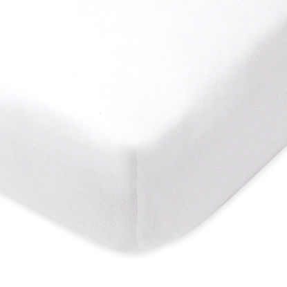 Picture of HonestBaby Fitted Crib Sheets Fits Standard Mattress Bassinet, Mini Prints 100% Organic Cotton Baby Boys, Girls, Unisex, Bright White Fitted Crib Sheet, One Size