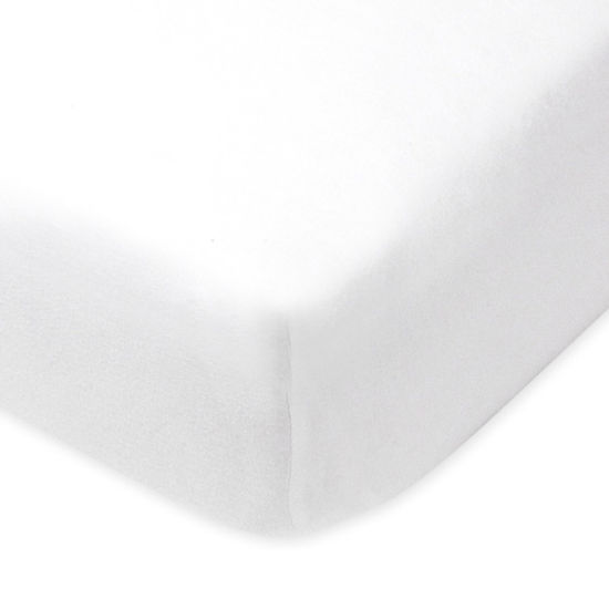 Picture of HonestBaby Fitted Crib Sheets Fits Standard Mattress Bassinet, Mini Prints 100% Organic Cotton Baby Boys, Girls, Unisex, Bright White Fitted Crib Sheet, One Size