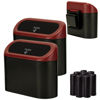 Picture of Ginsco 2 Pack Mini Car Trash Can with Lid, Small Car Garbage Can, Cute Leakproof ABS Car Trash Bin, Car Accessories for Interior, Garbage Bin for Car, Home, Office with 120pcs Trash Bags Black/Red