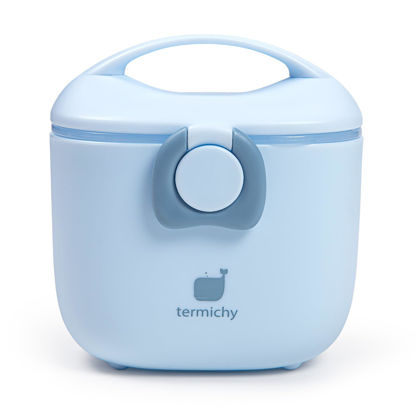 Picture of Termichy Baby Formula Dispenser, Portable Milk Powder Dispenser Container with Carry Handle and Scoop for Travel Outdoor Activities with Baby Infant, 8.8OZ, 0.55LB, 250g (Light Blue)