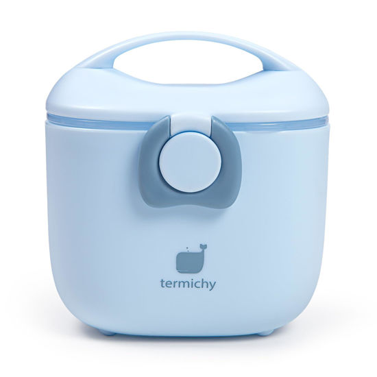 Picture of Termichy Baby Formula Dispenser, Portable Milk Powder Dispenser Container with Carry Handle and Scoop for Travel Outdoor Activities with Baby Infant, 8.8OZ, 0.55LB, 250g (Light Blue)