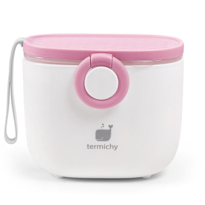 Picture of Termichy Baby Formula Dispenser, Portable Milk Powder Dispenser Container with Carry Handle and Scoop for Travel Outdoor Activities with Baby Infant, 8.8OZ, 0.55LB, 250g (Baby Pink)