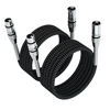 Picture of FIBBR XLR Cable 10ft-2 Pack, Microphone Cable Nylon Braided XLR Male to Female Heavy Duty Balanced Microphone Cord Compatible with Preamps/Speaker Systems and More