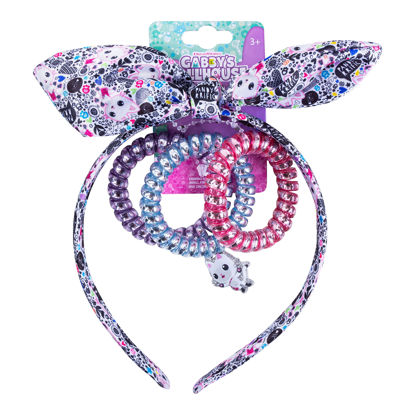 Picture of LUV HER Gabby's Dollhouse Headbands For Toddlers | 4pc Girls Headband with Hair Ties | Elastic Knotted Headband | Cute Hair Accessories Ages 3+