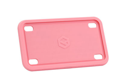 Picture of Rightcar Solutions Motorcycle Silicone License Plate Frames | The Original Premium Grade Silicone Bike Plate Frame | Rust Proof, Rattle Proof, Weather Proof License Plate Holder (Pink)