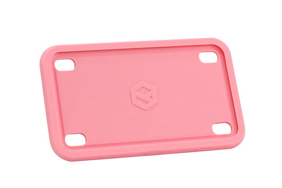 Picture of Rightcar Solutions Motorcycle Silicone License Plate Frames | The Original Premium Grade Silicone Bike Plate Frame | Rust Proof, Rattle Proof, Weather Proof License Plate Holder (Pink)