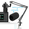 Picture of Audio-Technica AT2020 Mic Boom Arm with Foam Windscreen, Suspension Boom Scissor Arm Stand with Pop Filter Cover for Audio-Technica AT2020 Microphone by SUNMON