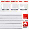 Picture of HOMERHYME White Microfiber Cleaning Cloth, 150 Pack Shop Towels All-Purpose Cleaning Rags, Bulk Lint-Free Washcloth Reusable Microfiber Towels for Cars Mechanic Garage & Housekeeping 11.5"*11.5"