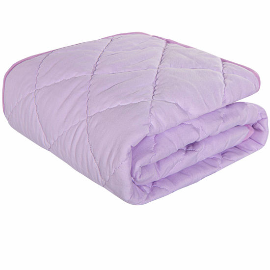 Picture of NTBAY Down Alternative Oversized Toddler Comforter, Super Soft and Warm Solid Color Baby Crib Quilted Blanket, 43x60 inches, Light Purple