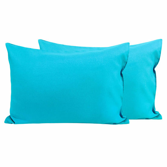 Picture of FLXXIE 2 Pack Microfiber Toddler Pillowcases, 14x20 Inches Fits Pillow Sized 12x16, 13x18 or 14x20, Soft and Cozy Small Travel Pillow Covers with Envelope Closure, Blue