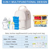 Picture of BABEYER Breastmilk Cooler Bag with Ice Pack Fits 6 Baby Bottles up to 9 Ounce, Breast Milk Pump Cooler Bag with Shoulder Strap for Nursing Mom Daycare, Work, Travel- Cream