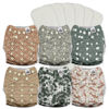 Picture of Mama Koala 3.0 Cloth Diapers for Babies with AWJ Lining, 6 Pack with 6 5-Layer Natural Cloth Diaper Inserts - Reusable and Washable Pocket Diapers(A-Calm Spring)