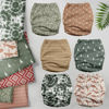 Picture of Mama Koala 3.0 Cloth Diapers for Babies with AWJ Lining, 6 Pack with 6 5-Layer Natural Cloth Diaper Inserts - Reusable and Washable Pocket Diapers(A-Calm Spring)