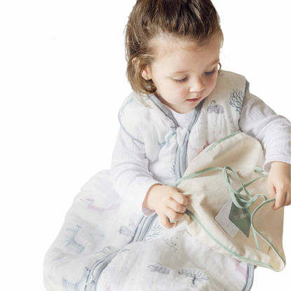 Picture of 2.5 TOG Winter Baby Sleep Sack 18-36 Months, Super Soft and Warm Muslin Sleeping Bag, 2-Way Zipper Easy for Diaper Change, Wearable Blanket for Unisex Toddler, Grey Forest Fox Print